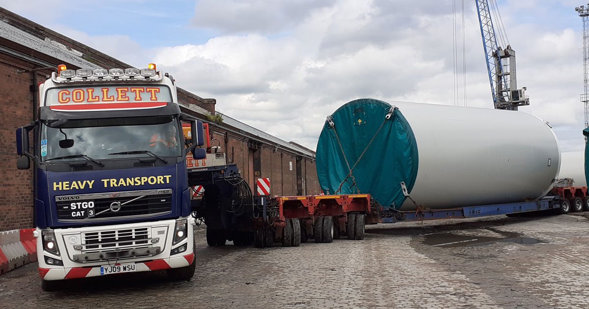 Collett deliver components to Inverclyde Wind Farm