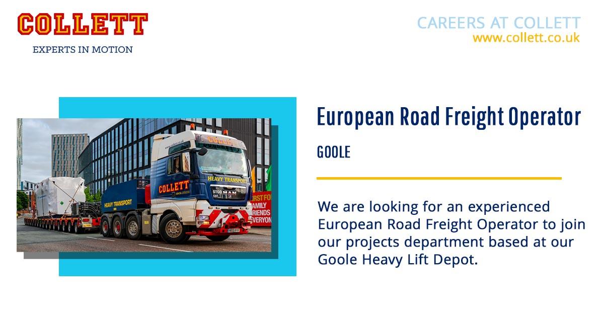 Job Vacancy European Road Freight Operator Collett & Sons Ltd