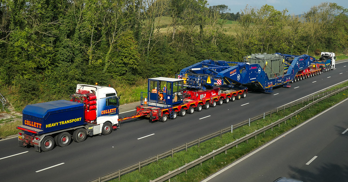 Collett & Sons Transporting 198Te Transformers on the Motorway