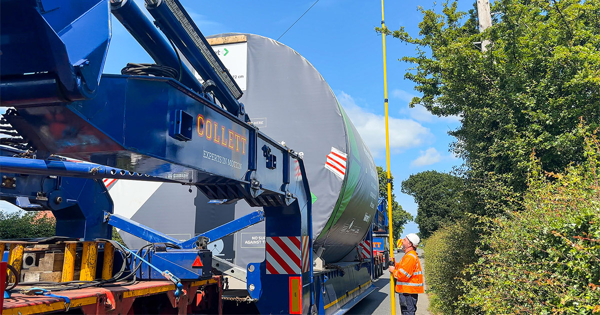 Yankee-Dryer-O2 Overhead cable lifted coordinated with SPEN and BT during Collett Yankee dryer transport