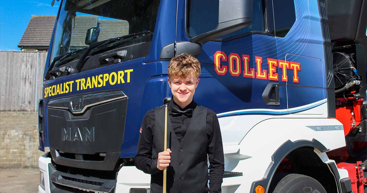 Stan Moody 26-27 O2 Stan Moody inside a Collett heavy haulage truck